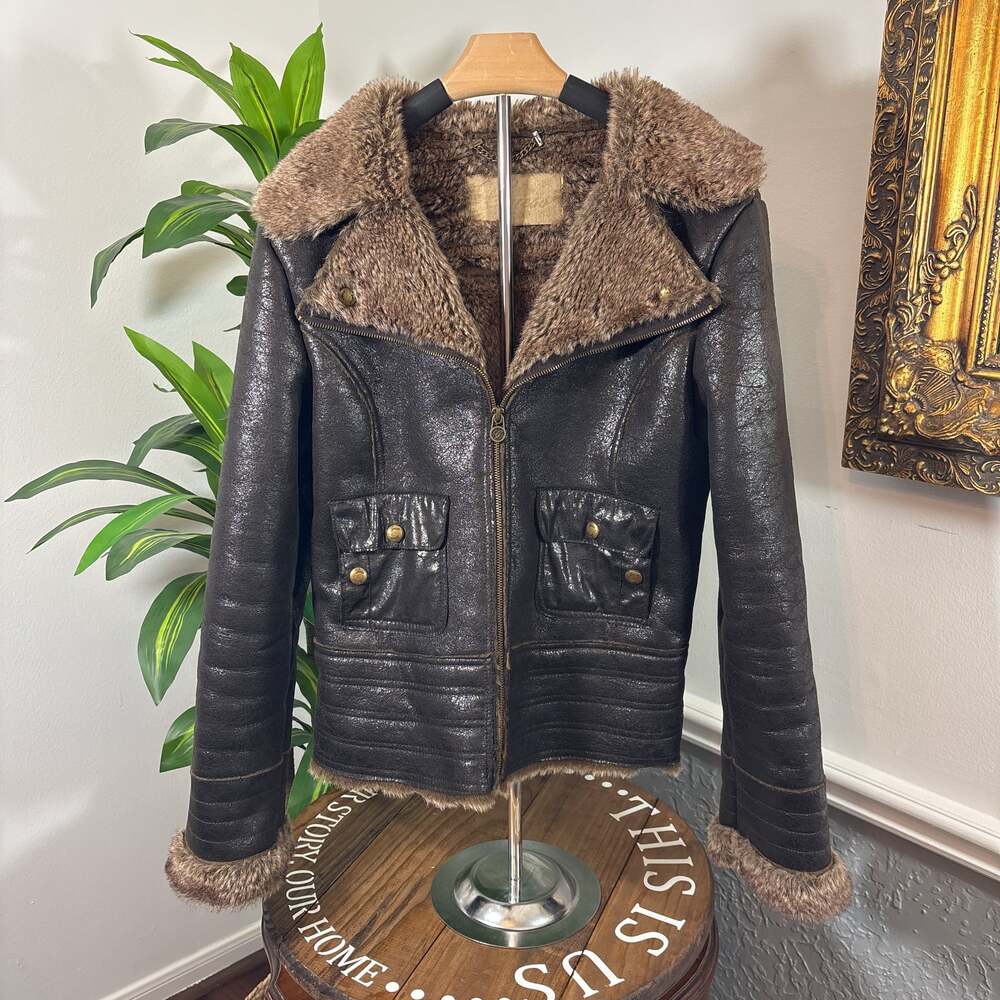 Guess Faux-Fur lined Avaitor Jacket - Sz - L